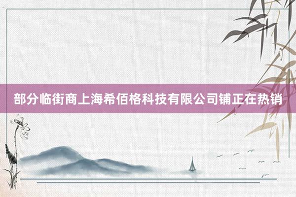 部分临街商上海希佰格科技有限公司铺正在热销